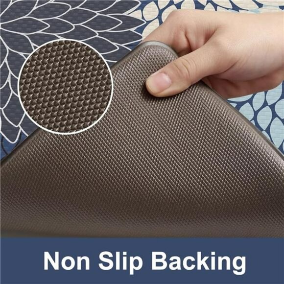 Boho Anti Fatigue Kitchen Mats Set Cushioned Non Slip Waterproof Floor Rugs - Picture 4 of 7